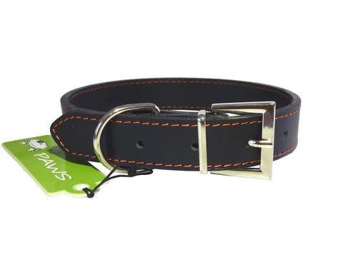 Top Grain Leather Collar - Black