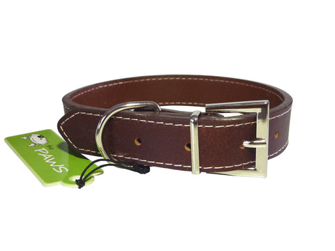 Top Grain Leather Collar - Brown