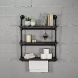 Juneau Industrial Chic  30” Wide  3-Tier Wall Mounted Etagere Bookcase