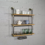 Juneau Industrial Chic  30” Wide  3-Tier Wall Mounted Etagere Bookcase