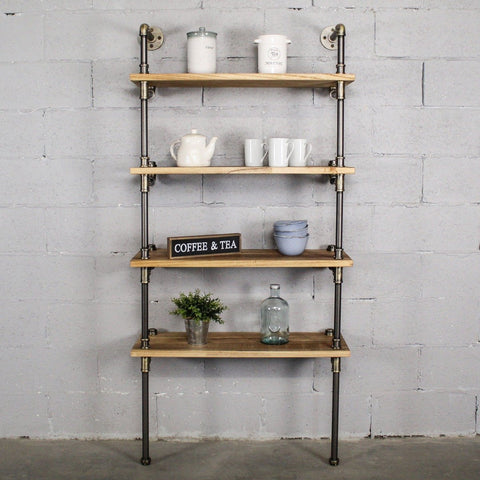 Sacramento Industrial Chic  33” Wide  4-Tier Etagere Bookcase
