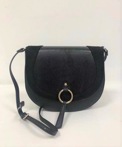 ZY0012 BLACK - Simple Solid Color Leather Handbag For Women