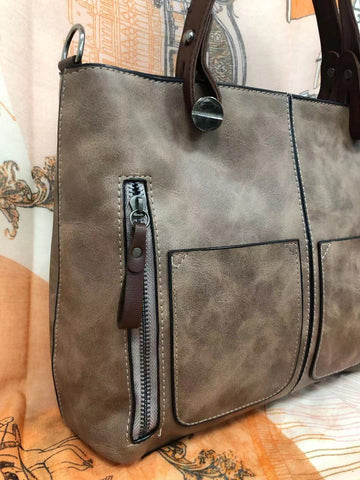 ZY0063 Brown Vintage handbag